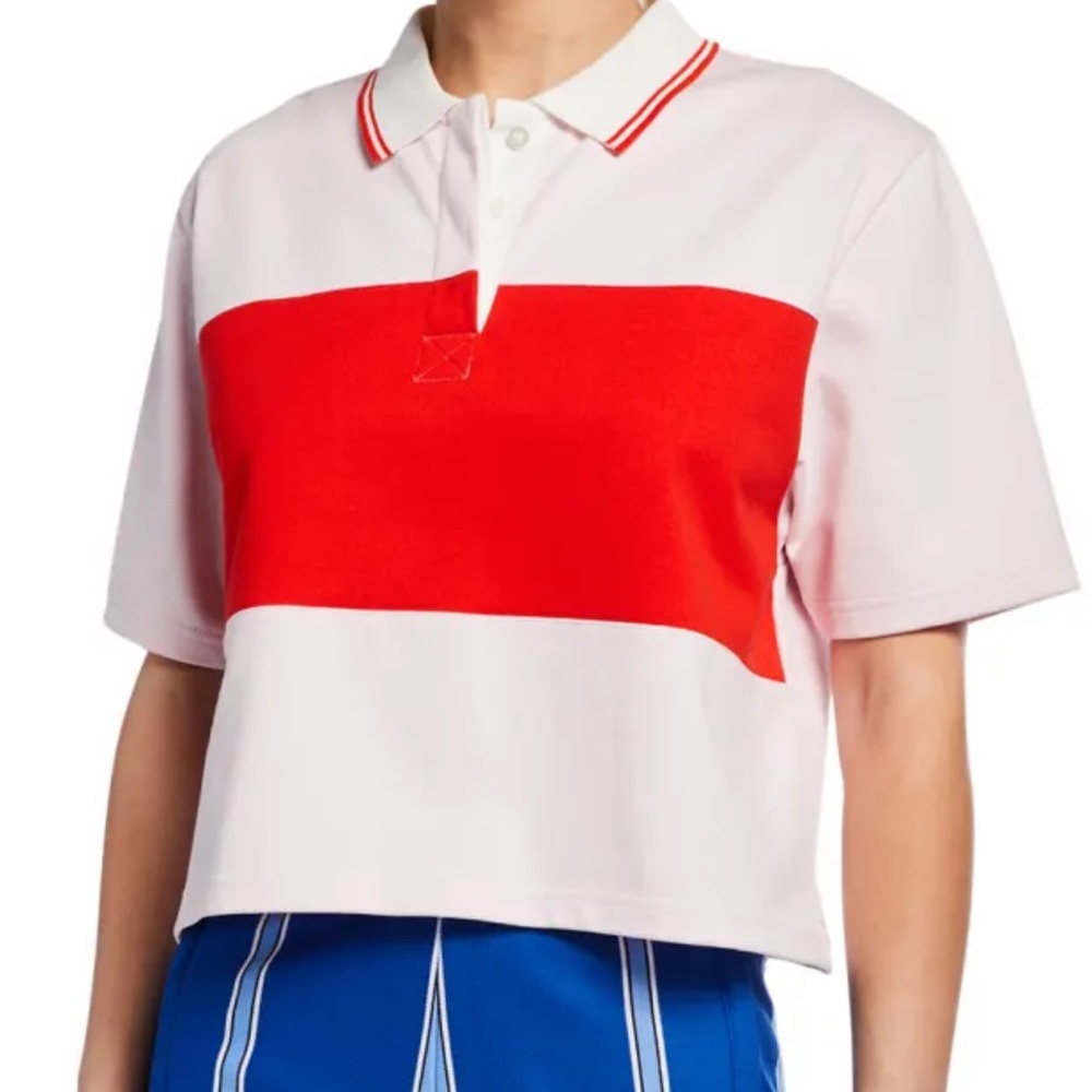Colorblock Cropped Polo Shirt